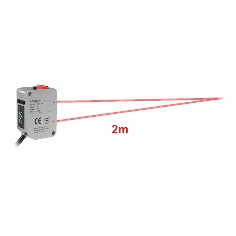 LM2-Q Series Laser Measurement Distance Meter RS 485 Analog Relay Type Optical Sensor Laser Displacement Sensor