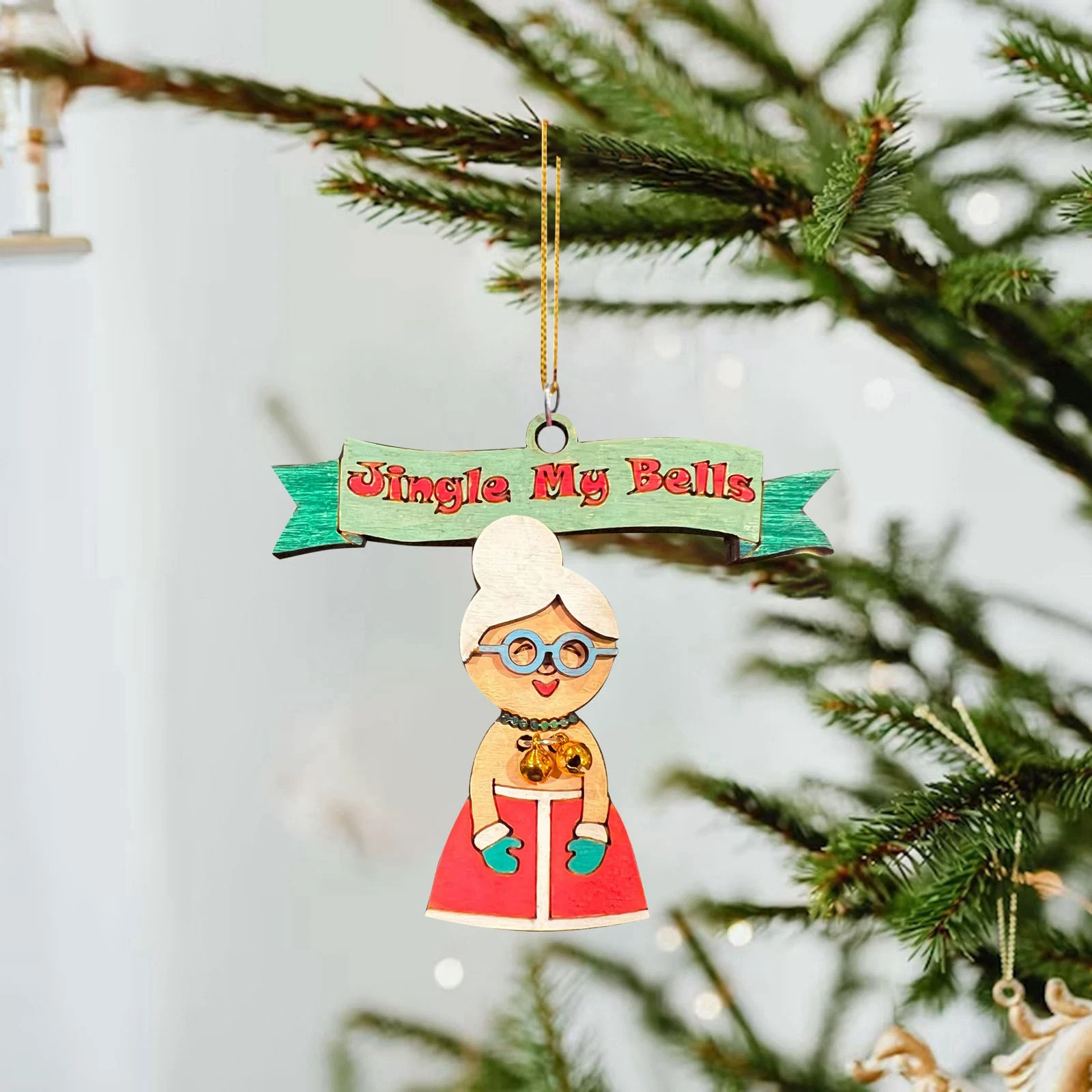 Jingle My Bells Funny Christmas Ornament Christmas Mother In Law Bells Pendant Xmas Tree Hanging Decorations Party Supplies