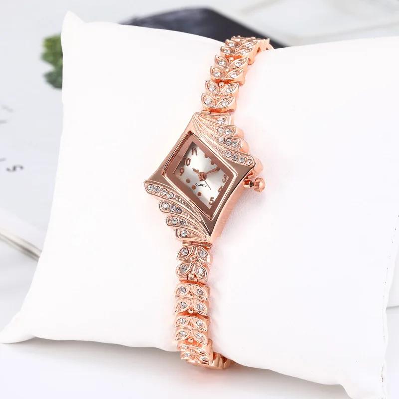 Women Watches Luxury Crystal Bracelet Gemstone Wristwatch Dress Watches Women Ladies Gold Watch Fashion Female Brand Watch