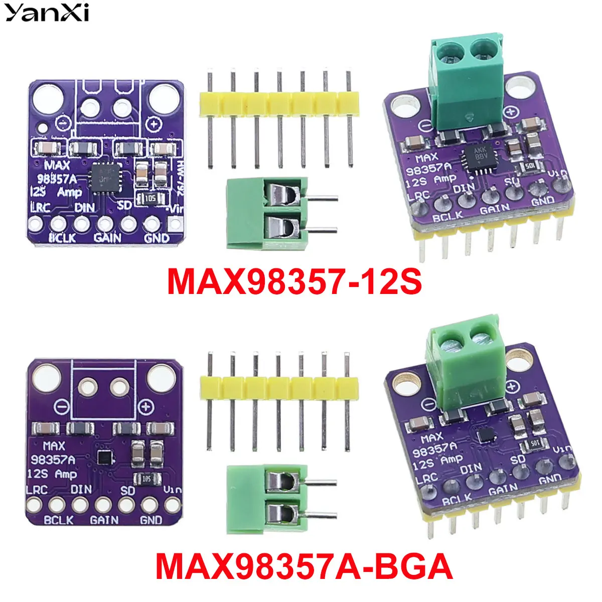 YanXi MAX98357 I2S/BGA Audio Amplifier Module Audio Amplifiers Filterless Class D Amplifier Board For Raspberry Pi ESP32