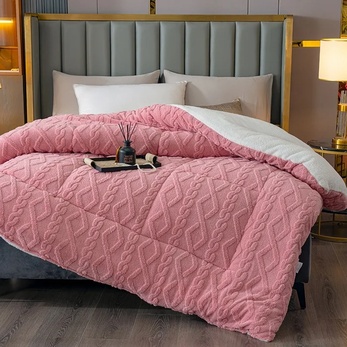 Soft Winter Berber Fleece Quilt Core Thick Warm Quilt Big Size Comforter 220*240CM