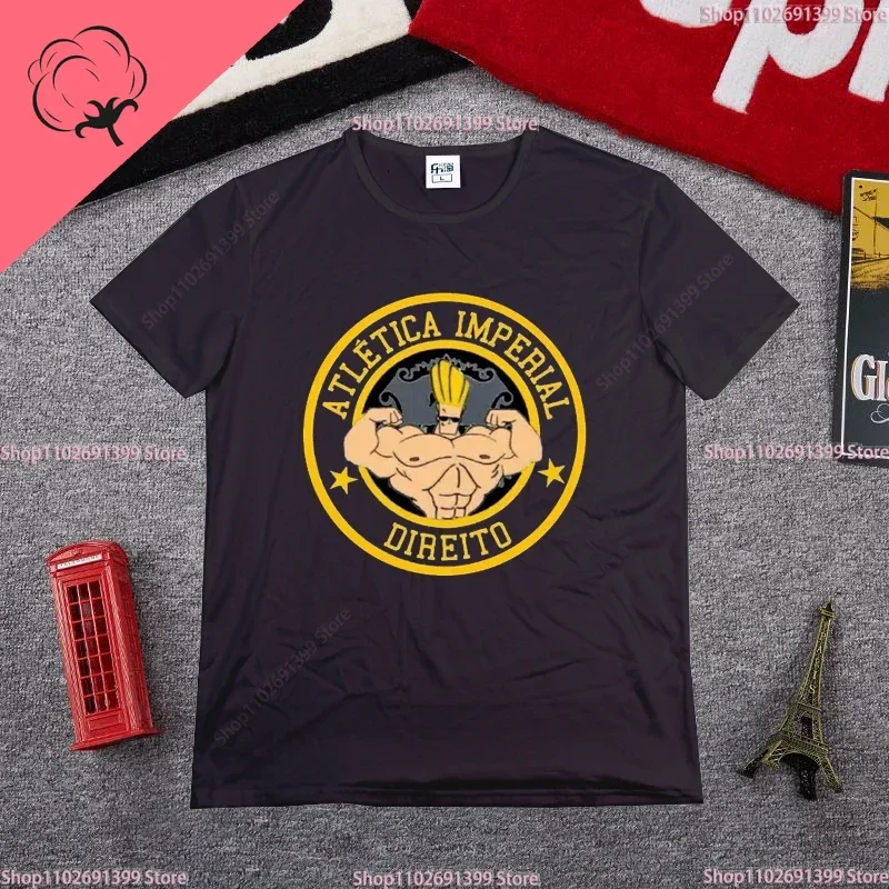 Camiseta gráfica de Johnny Bravo Biceps para gimnasio, camiseta de culturismo MuscleNerd roja, camisetas de ocio estampadas para hombres kawaii, novedad de 2024