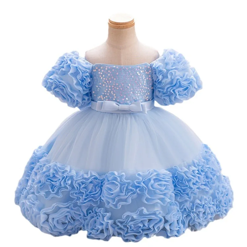 Mädchen Kleid Prinzessin Baby Kleider Kinder Knospe Pailletten Host Klavier