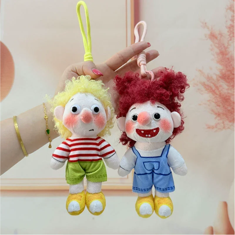Plush Toy Freckle Little Boy Keychain Pendant with Personality Ugly Cute Explosive Head Curly Plush Toy Bag Hanging Decoration