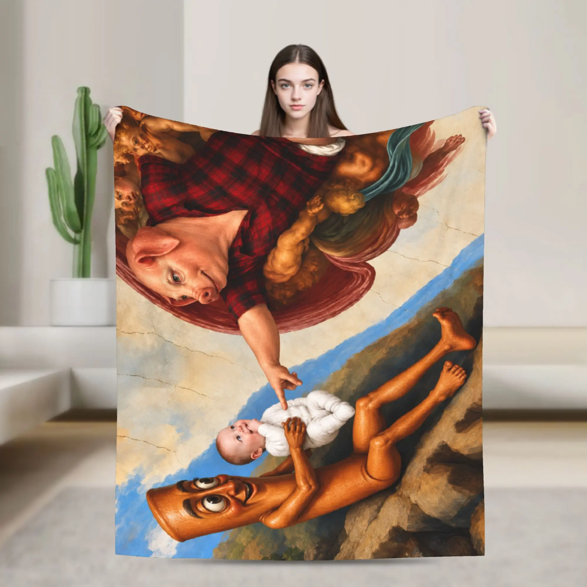 Funny John Pork is Calling Scuba Dance Blankets  Travel Flannel Throw Blanket For Outdoor Warm Soft Quality Bedspread Gift