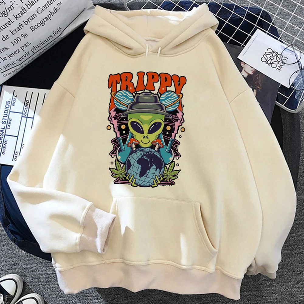 

Magic Mushrooms Alien Psychedelic hoodies women harajuku 90s anime japanese sweater female aesthetic Hooded Shirt