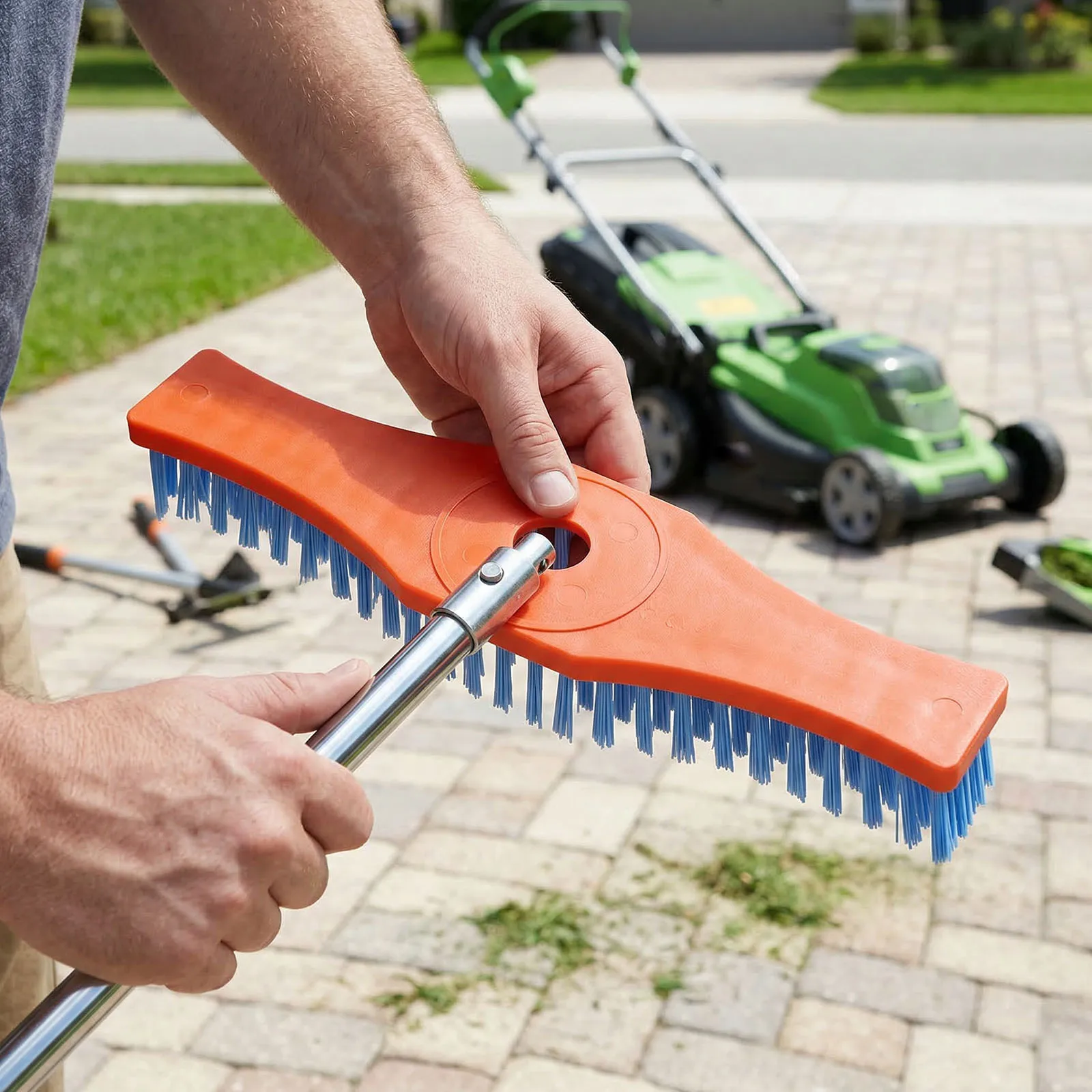 3T Design Lawn Mower Cleaning Brush Heavy Duty Efficient Weeding Brush Head Loose Soil Wire Brush Garden Tool Cleaning Accessory - view 4