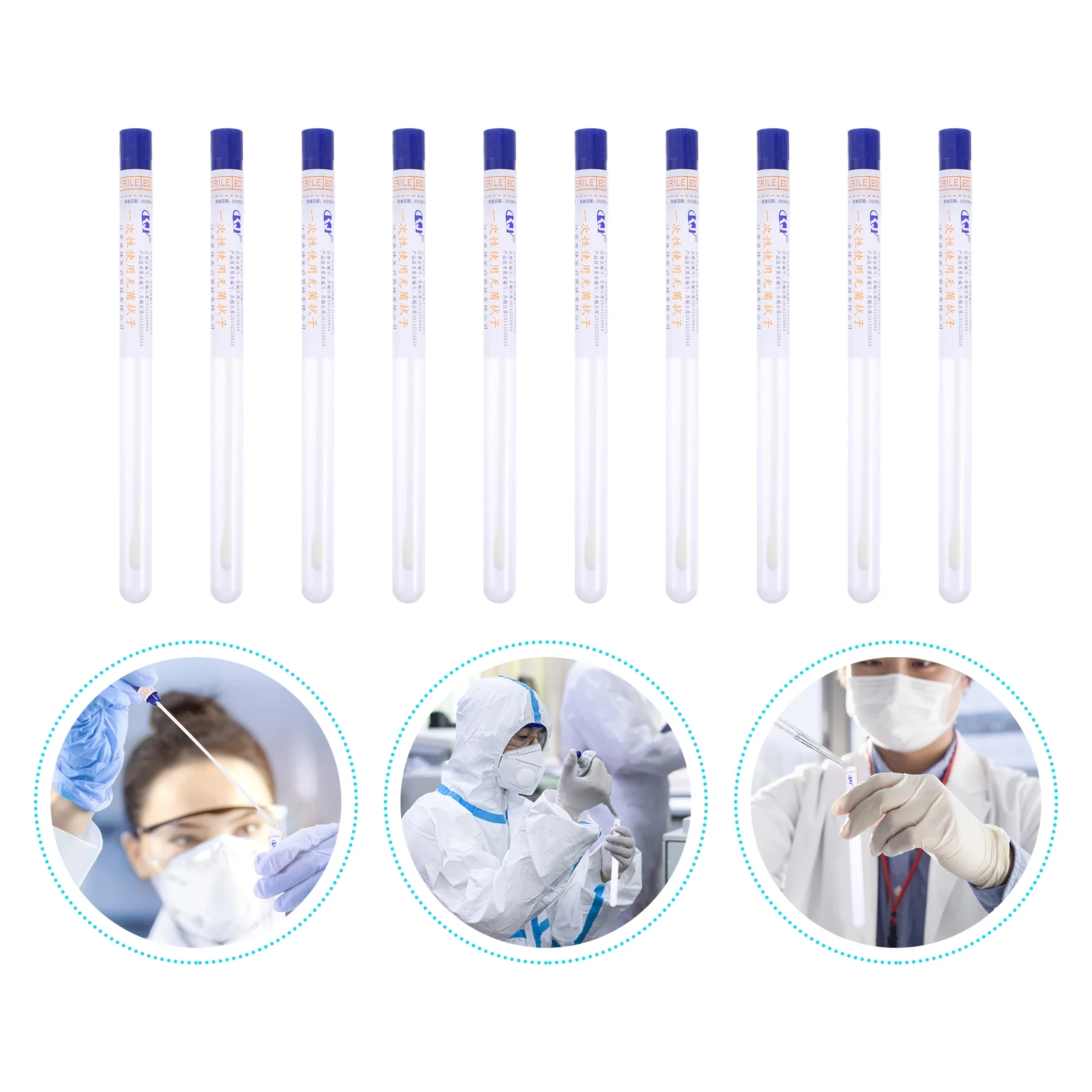 100 Pcs Sampling Swab Single Use Swabs Oral Disposable Specimen Collection Stick Wood Cotton Sticks Female