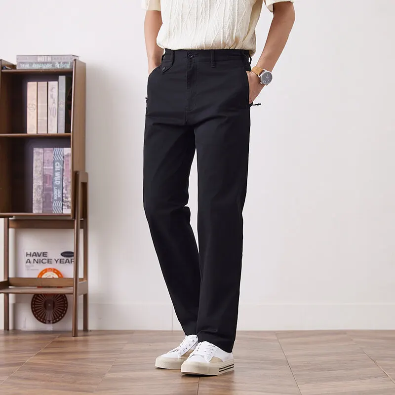 2025 Army Green High-end Tactical Casual Pants for Men, 97% Cotton Loose Straight Leg Quick Drying Mens Casual Sports Trousers