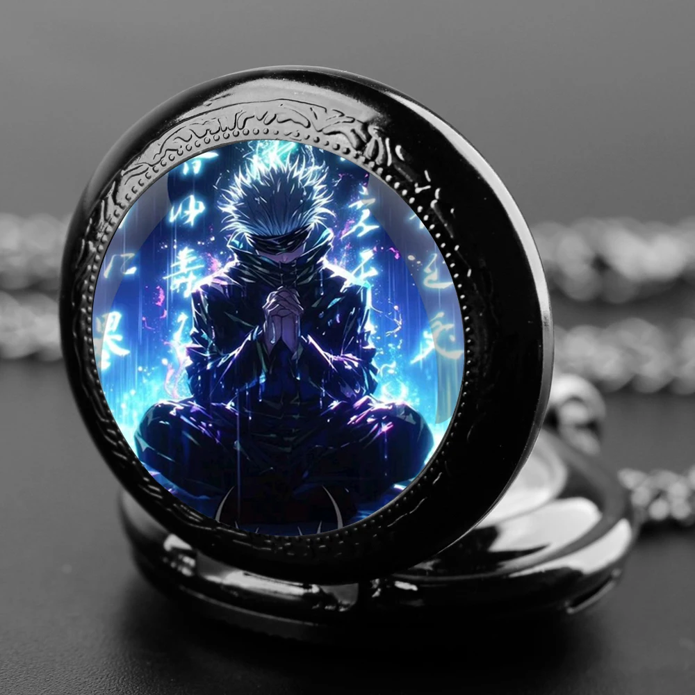 Gojo Satoru Jujutsu Kaisen Classic Retro Quartz Necklace Pocket Watch Souvenir Pendant Watches Unique Gifts Unisex Fob Clock