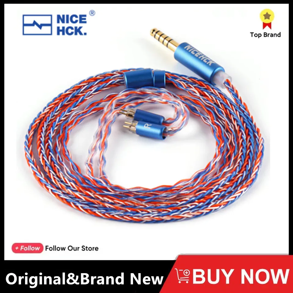 NiceHCK NewGarden HiFi Audio IEM Upgrade Cable 8 Strands 5N OFC+Silver Plated OFC Wire for Himalaya Cadenza 4 Singolo EA1000