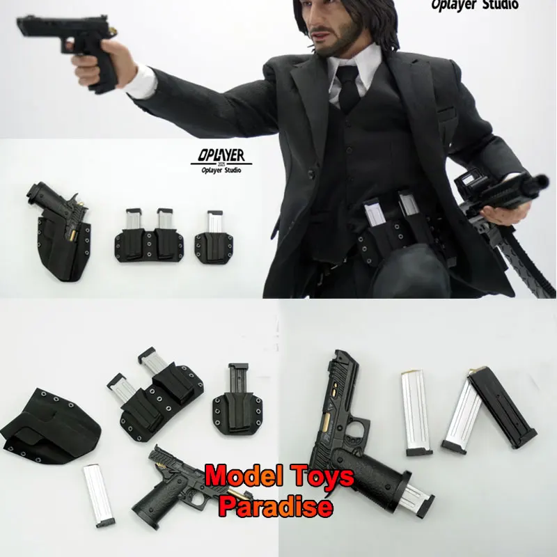 

OPlayer Studio 1/6 Keanu Reeves Killer Soldier Accessories Mini Gun Holster Cartridge Clip Fit 12inch HT Action Figure Body