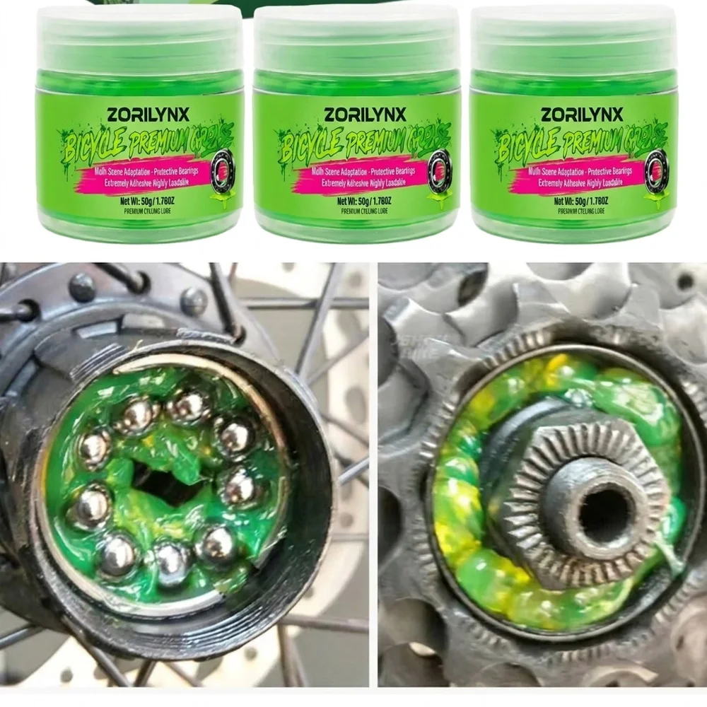 50g Waterproof Bicycle Bearing Grease Green Lube for Hubs BB Headset MTB Road Bike Maintenance Component Synthetic Lubricant Oil view 5