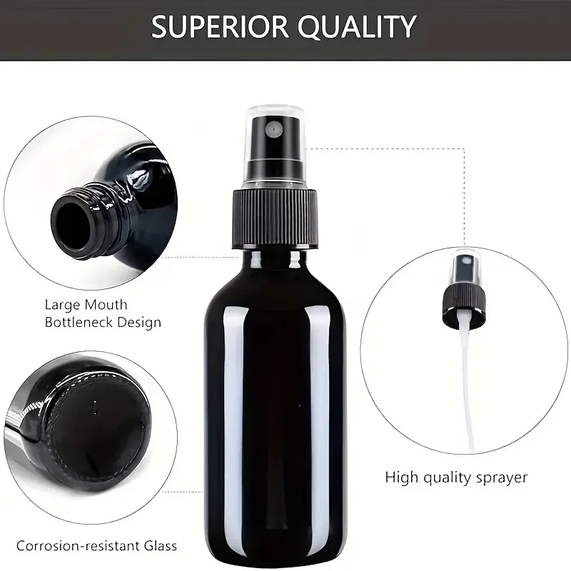 50 Stück 30/50/60/100ml Sprühflaschen, nachfüllbare leere Plastik-Sprühflaschen, wiederverwendbare Reisegröße, Behälter für Reinigungsmittel, Parfüm und Flüssigkeiten – Detail 3
