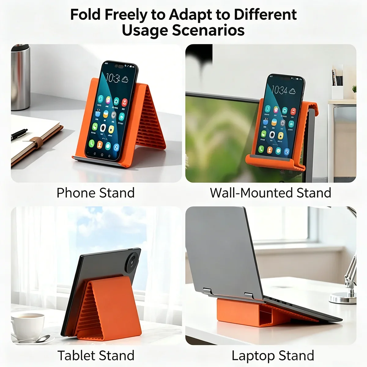 Freely Shaping Silicone Phone Holder Foldable Portable Bendable Design Multi-Angle Adjustable Universal Mobile Phone Desktop Sta - view 5