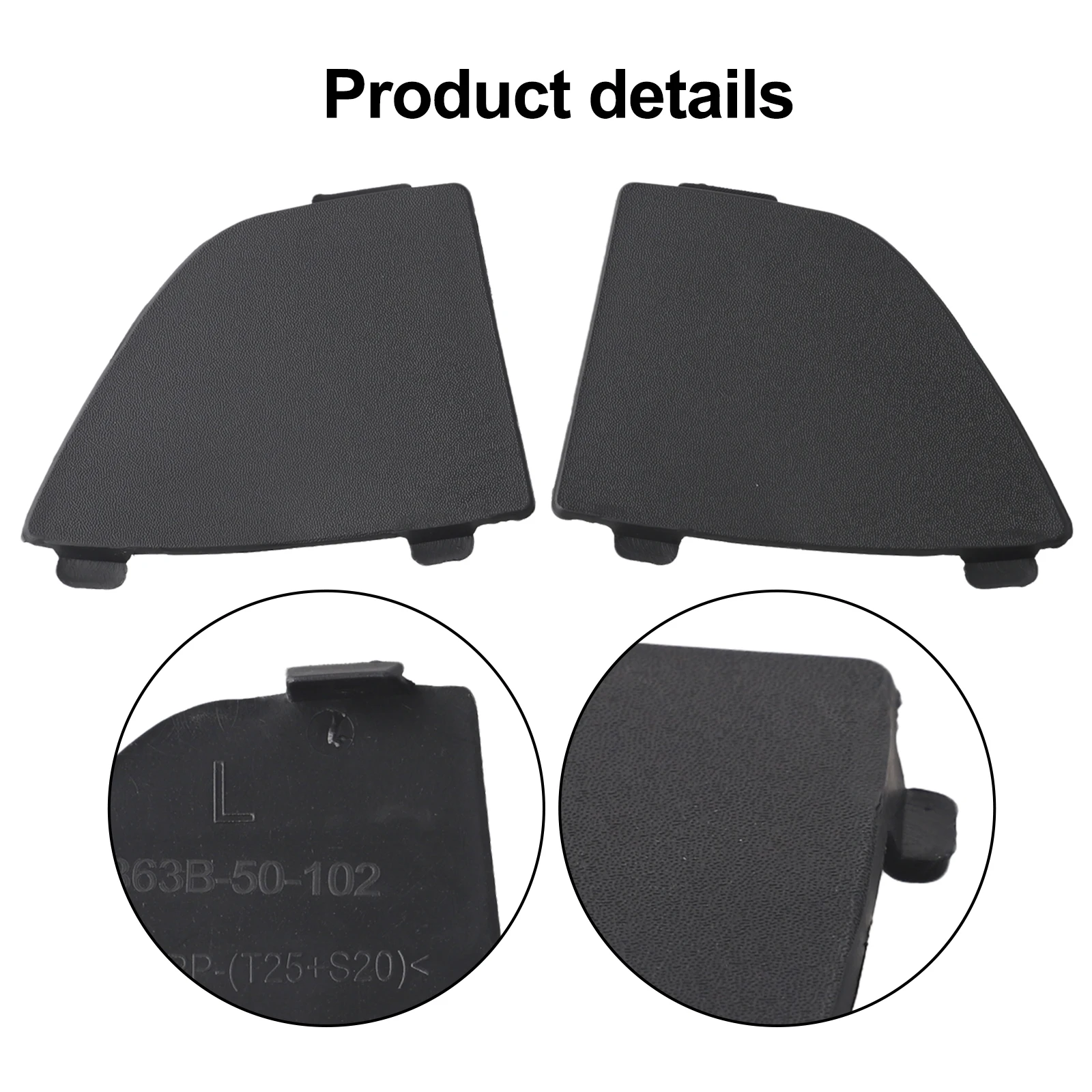 Tow Hook Cover Set of 2 for Front Bumper Lower Grille Fits For MAZDA 3 Model Years 2016 2018 OEM Plastic Replacement