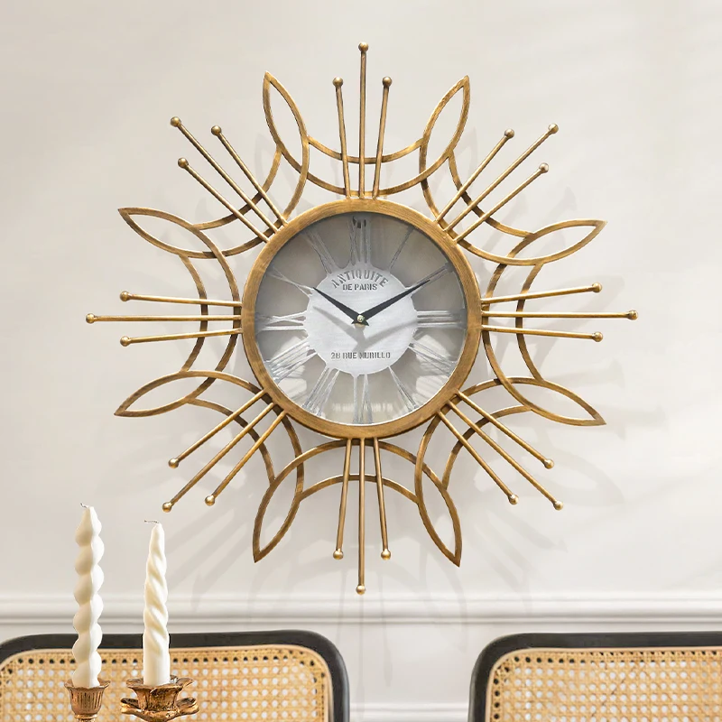 

Gold Nordic Transparent Clocks Luxury Design Silent Classic Living Room Clocks House Aesthetic Metal Reloj De Pared Decoration