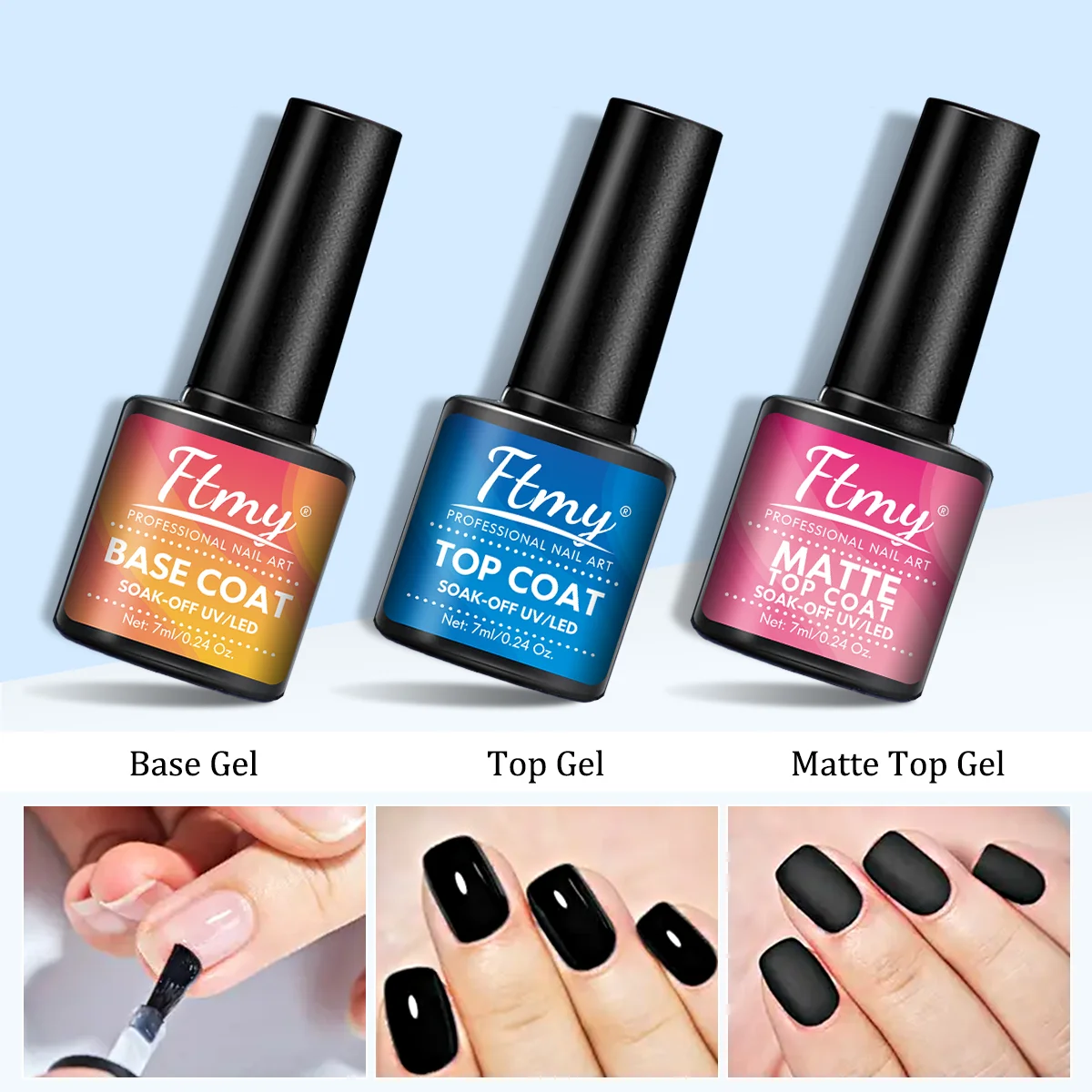 معطف علوي لتقوية طلاء الأظافر من الجل سعة 0.24 أونصة - زجاج شفاف، لمعان طويل الأمد، يتطلب معالجة بالأشعة فوق البنفسجية/LED، خالي من الفورمالديهايد، مثالي #5