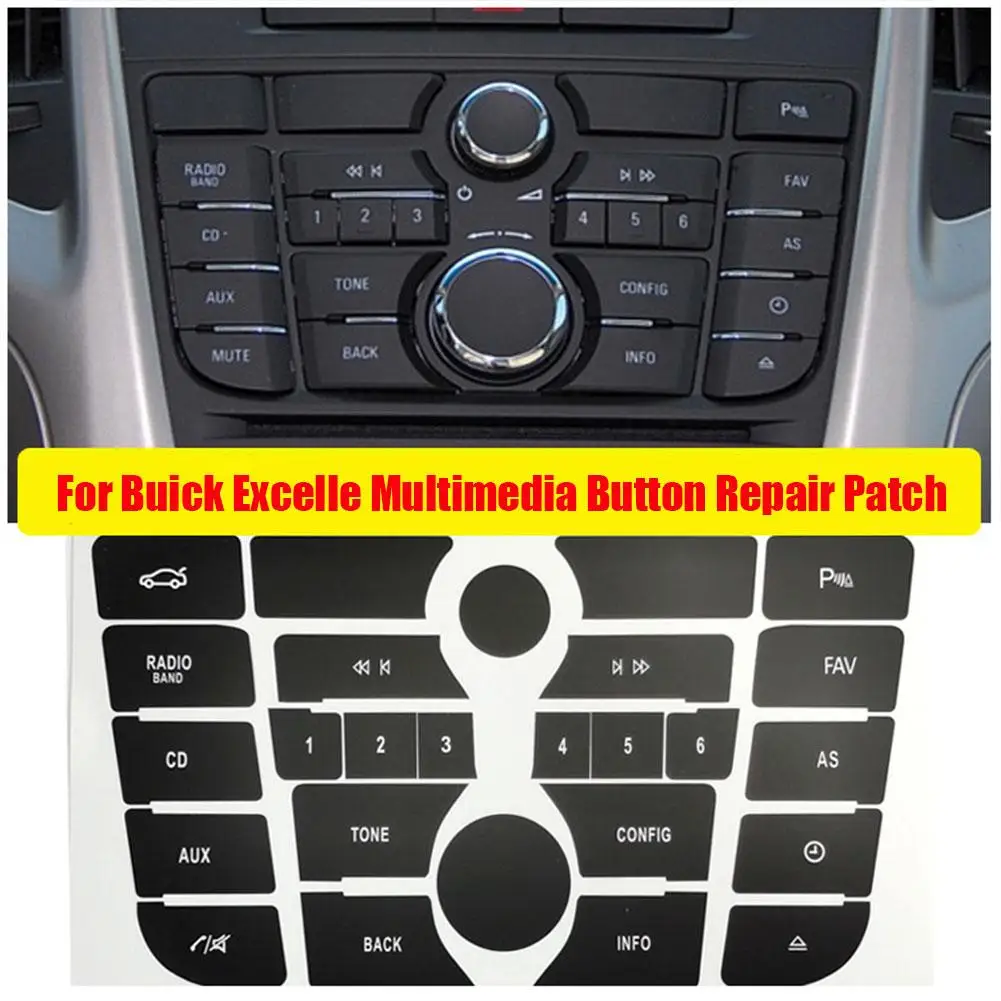 For Opel Astra J CD Radio Audio Button Repair Decals Stickers Black Car Button Repair Tool For Vauxhall Holden Astra P7E9