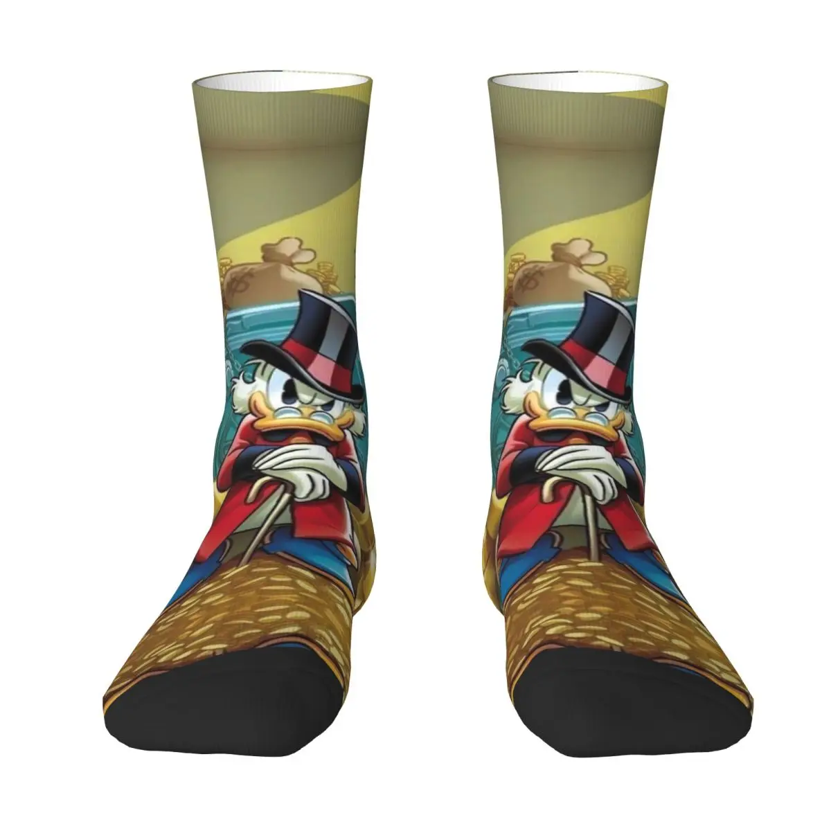 Men Socks Scrooge McDuck And Gold Stockings Autumn Casual Soft Breathable Socks Design Climbing Anti Skid Socks