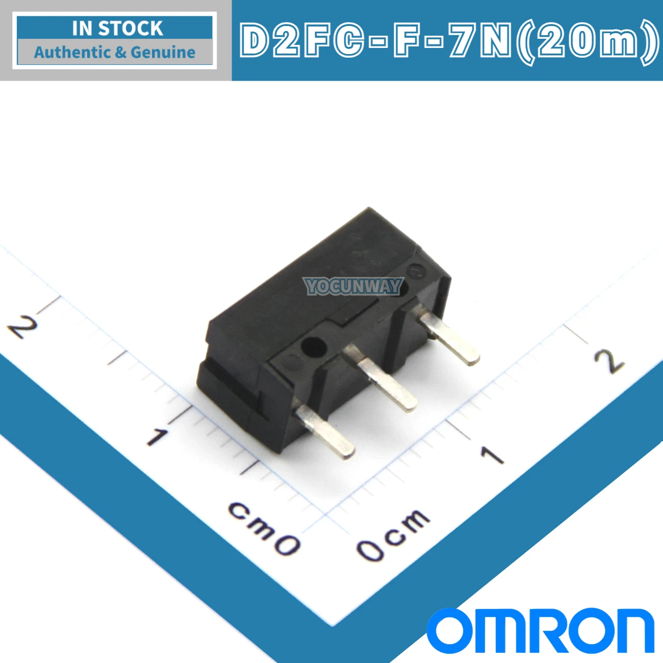 OMRON-microinterruptor de punto blanco para reparación de botones, 10 piezas-100 piezas (20M), auténtico, Original, 3 pines, venta al por mayor
