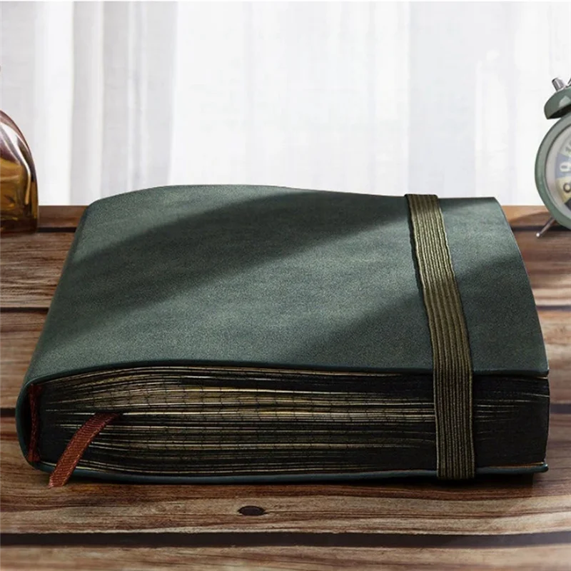 AC57-A5 Thick Diary Notebook 320 Pages Leather Notebook Student Stationery Office Supplies For Writing And Recording