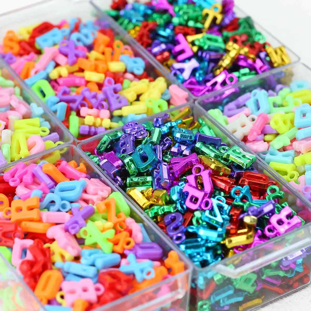 100pcs Acrylic Alphabet Letter Pendants Single Side Hole Charms Loose Beads For DIY Bracelet Necklace Handmade Jewelry Marking view 3