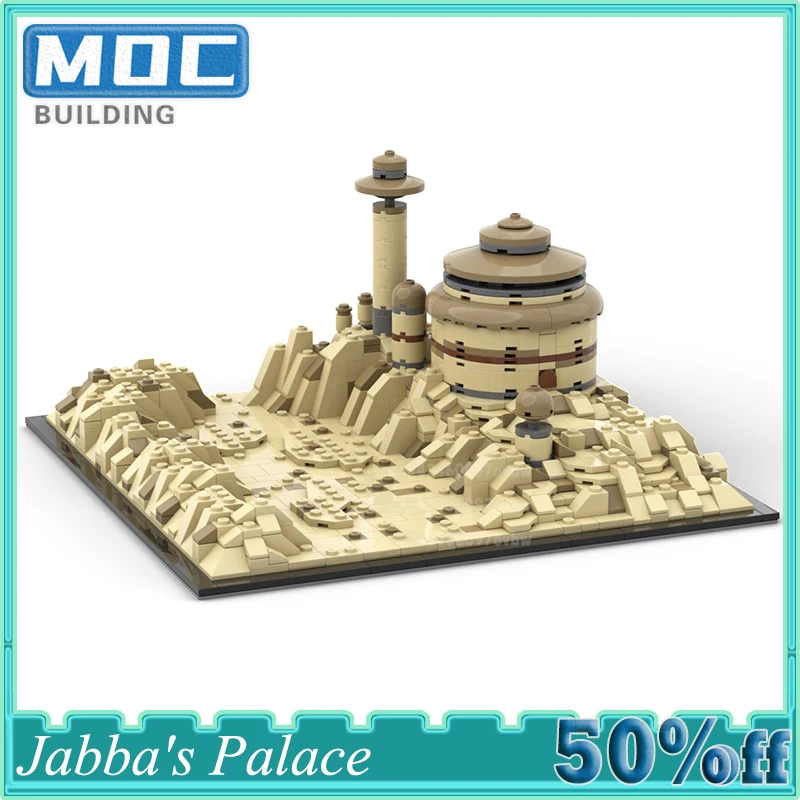 MOC jabba\'s palace Tatooine Architecture Modular Palace Building Blocks Desert City Street View 3D Model Bricks Kids Toys Gift