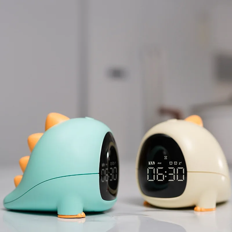 Small Dinosaur Timer Alarm Clock Intelligent New Electronic Clock Creative Desktop Digital Charging Small Alarm Clock