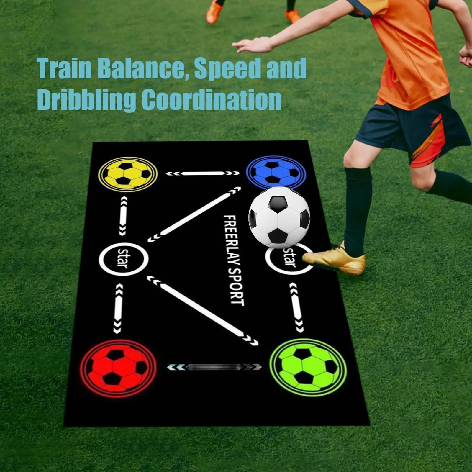 Tappetino da allenamento per calcio Tappetino da calcio Tappetino da allenamento pratico antiscivolo multifunzione Tappetino da allenamento per calcio per interni
