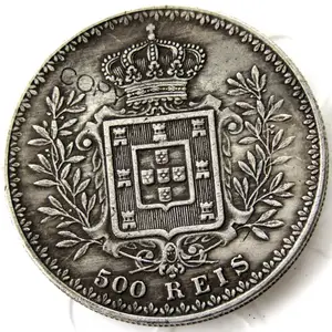 Gedenkkopie der Währung, Portugal, 1891 500 Könige, Silber 10 Hauptverkaufsmünzen Portugal - №8