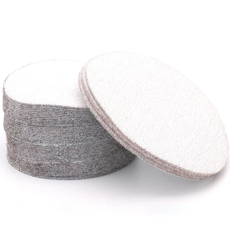 10PCS White Flocked Sandpaper for Metal Automo Tive Wood Sanding 80~1000 Grit Diameter 125mm