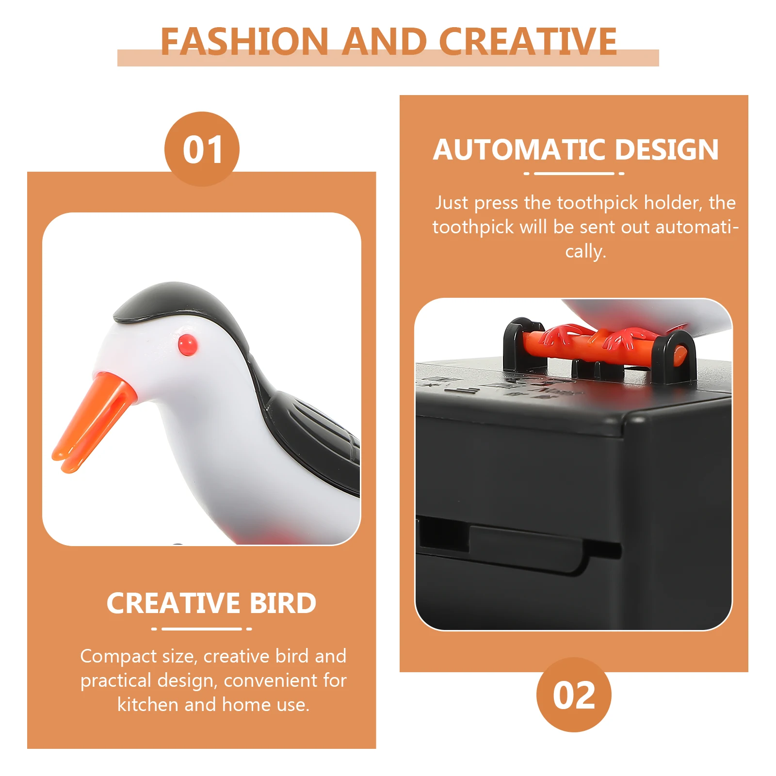 

1 set 1 Set Creative Bird Design Toothpick Dispenser Toothpick Box Organizer Holder For Home Kitchen Travel Use