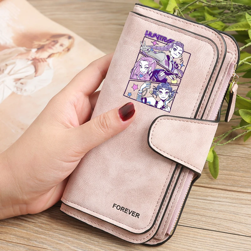 

Горячие Kpop Demon Hunters кошельки из искусственной кожи Kawaii аниме кошельки для монет с принтом модные женские горизонтальные кошельки держатели для ключей сумки подарок