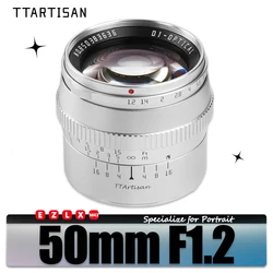 TTARTISAN 50mm F1.2 MF APS-C Frame Portrait Camera Lens for Photography with Sony A6000 A6500 A7 A9 Fuji X-T4 Canon  M5 Nikon Z5