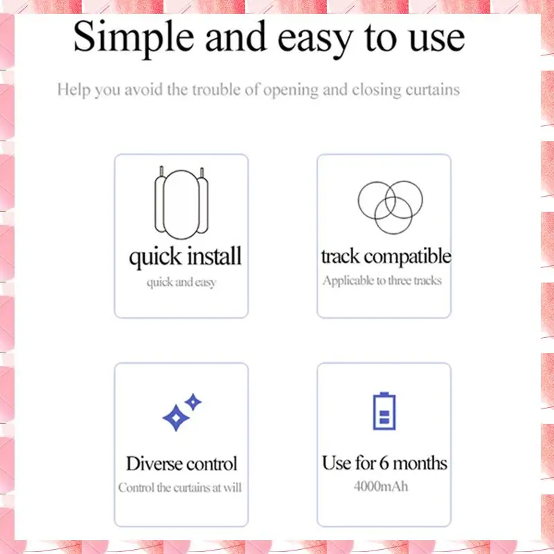 JAJA Smart Curtains Robot Roman Rod Track/T/U-Rail Tracce 3 In1 Apri tenda automatico Motore per tende con telecomando