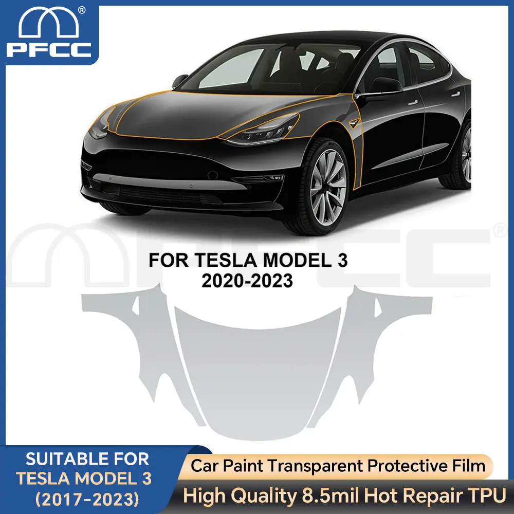 

Защитная пленка для крыла на заказ, прозрачная защитная пленка PPF для Tesla Model 3 2017-2023, внешний прозрачный комплект с защитой от царапин