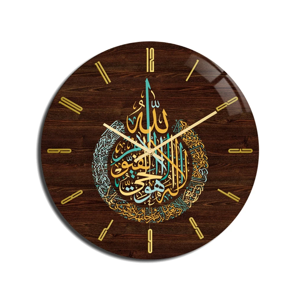 

A76I Muslim Eid Living Room Clock on Wall Acrylic Vintage Round Clocks Decor Home Bedroom Art Easy to Read Watch