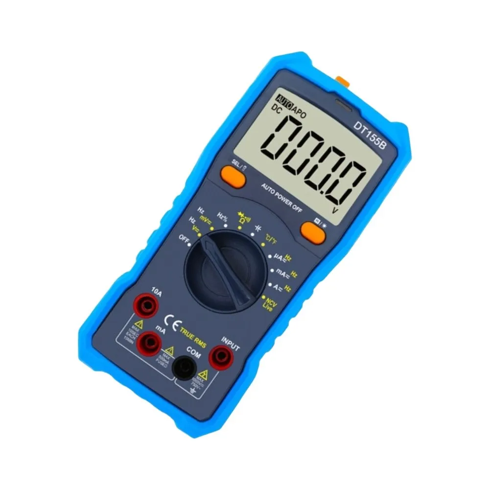 DT155B Digital Multimeter Auto Ranging 5999 Counts Backlit LCD NCV Non Contact Voltage Live Wire Detection for Electricians DIY