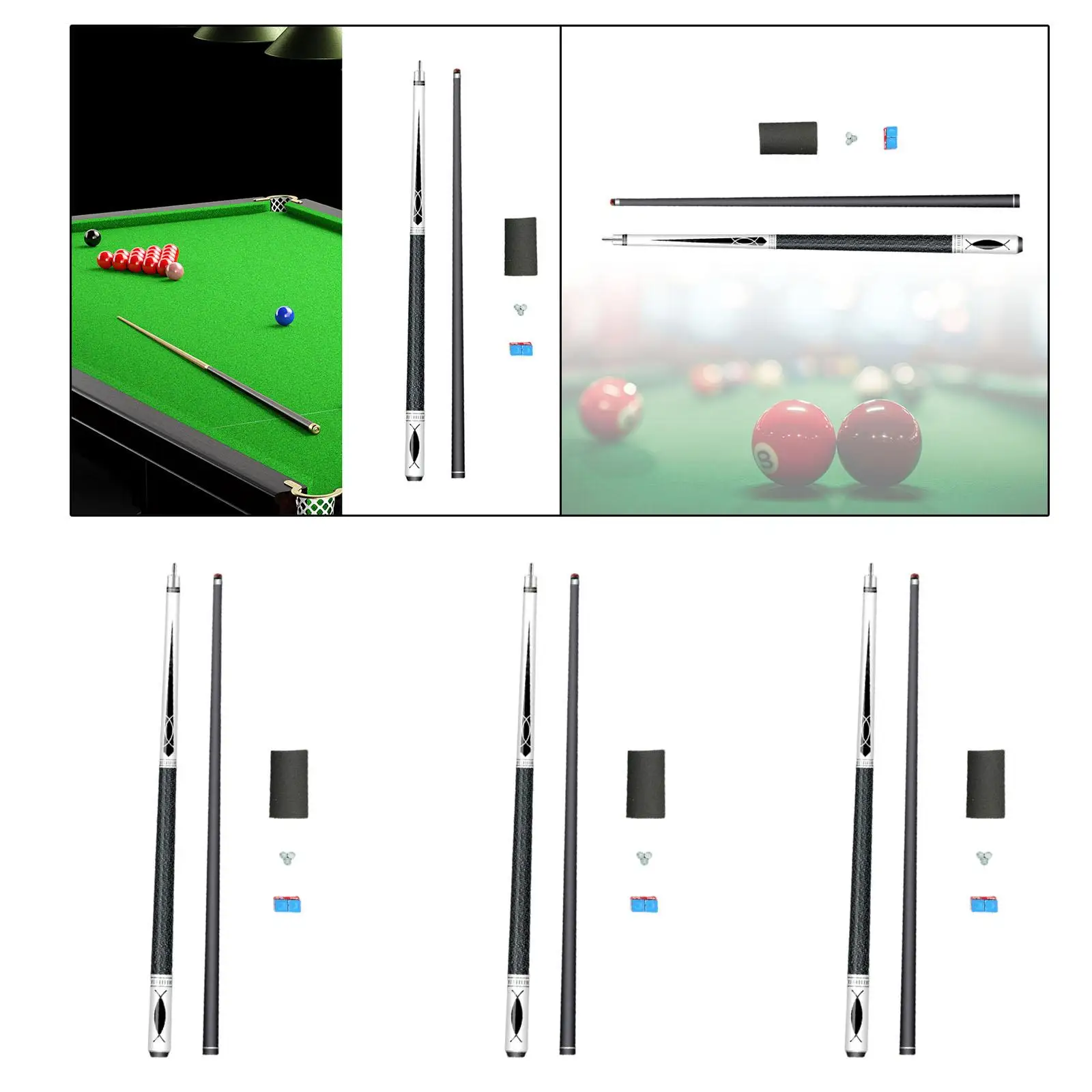 Pool Cue Stick Two Sections Stylish Snooker Practical Billiard Cue Length 57.48 inch for Game Practice Beginners Men Women