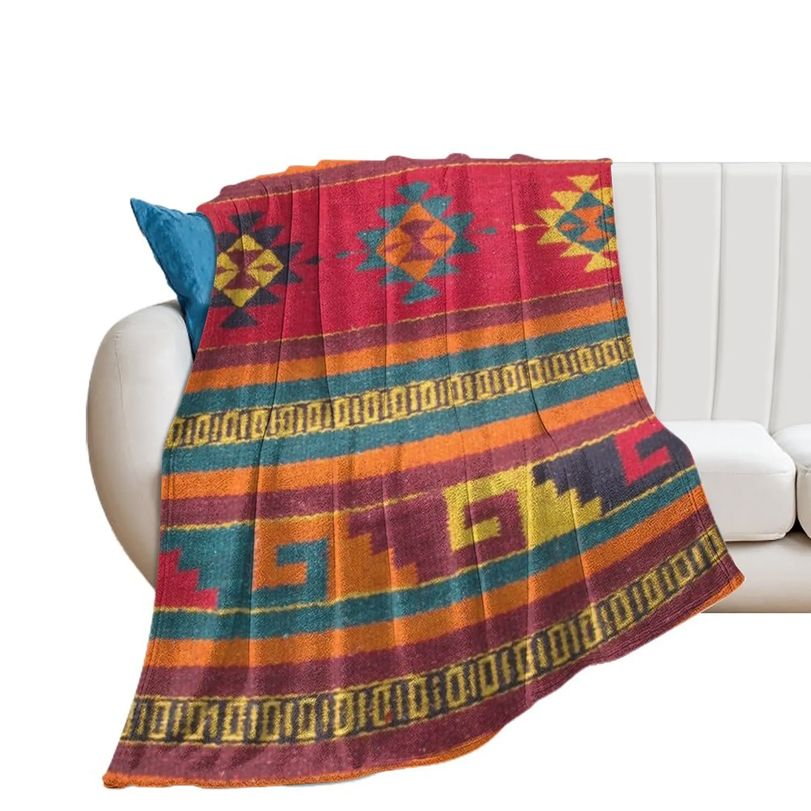 

Colorful red Aztec Pattern Throw Blanket Comforter Sofas Decorative Sofas Blankets