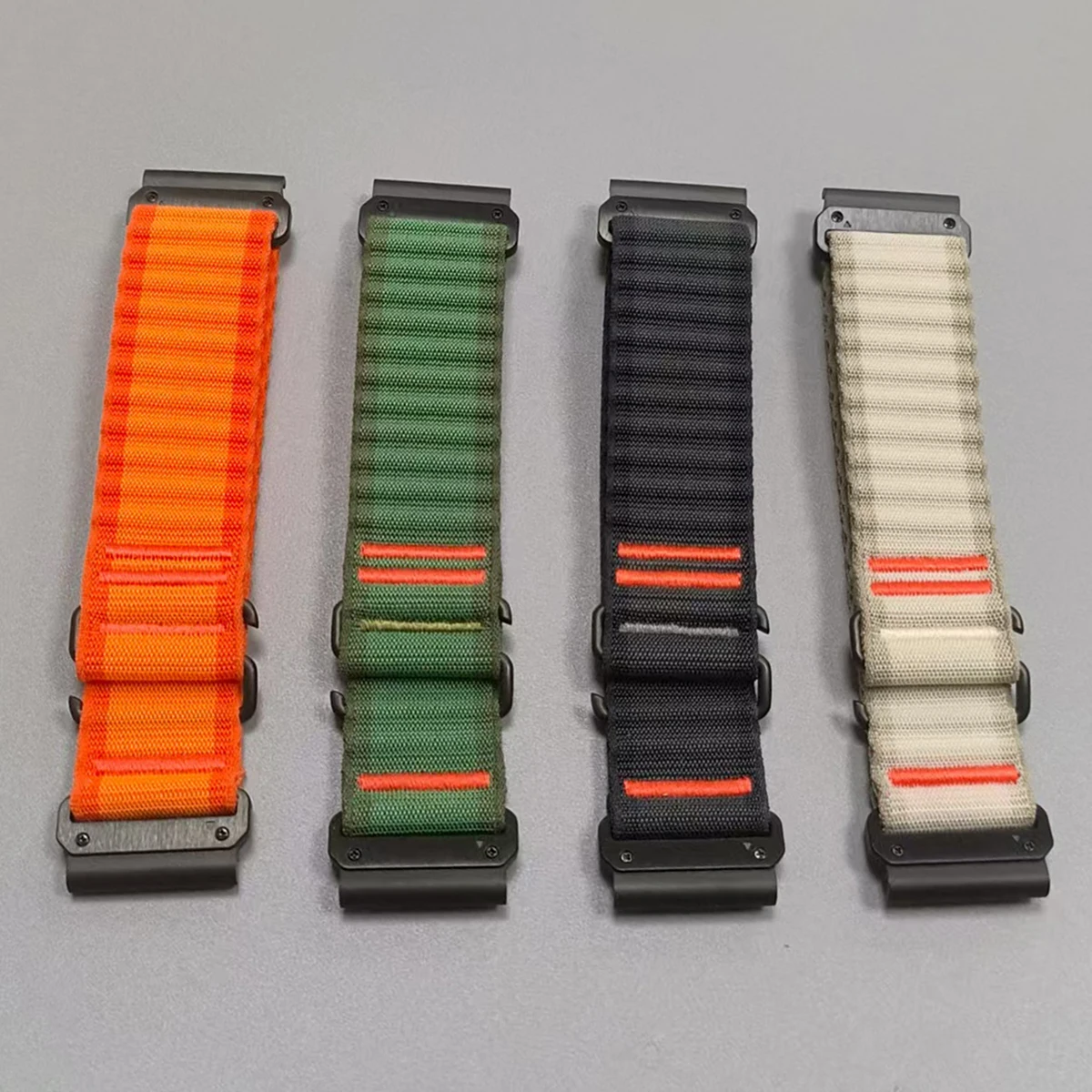 QuickFit 26/22 mm Band für Garmin Uhrenarmband Fenix 8 pro 7 7X 6 6X/Tactix 8/Quatix 8/Forerunner 970 965 Nylon-Hakenschlaufenarmband
