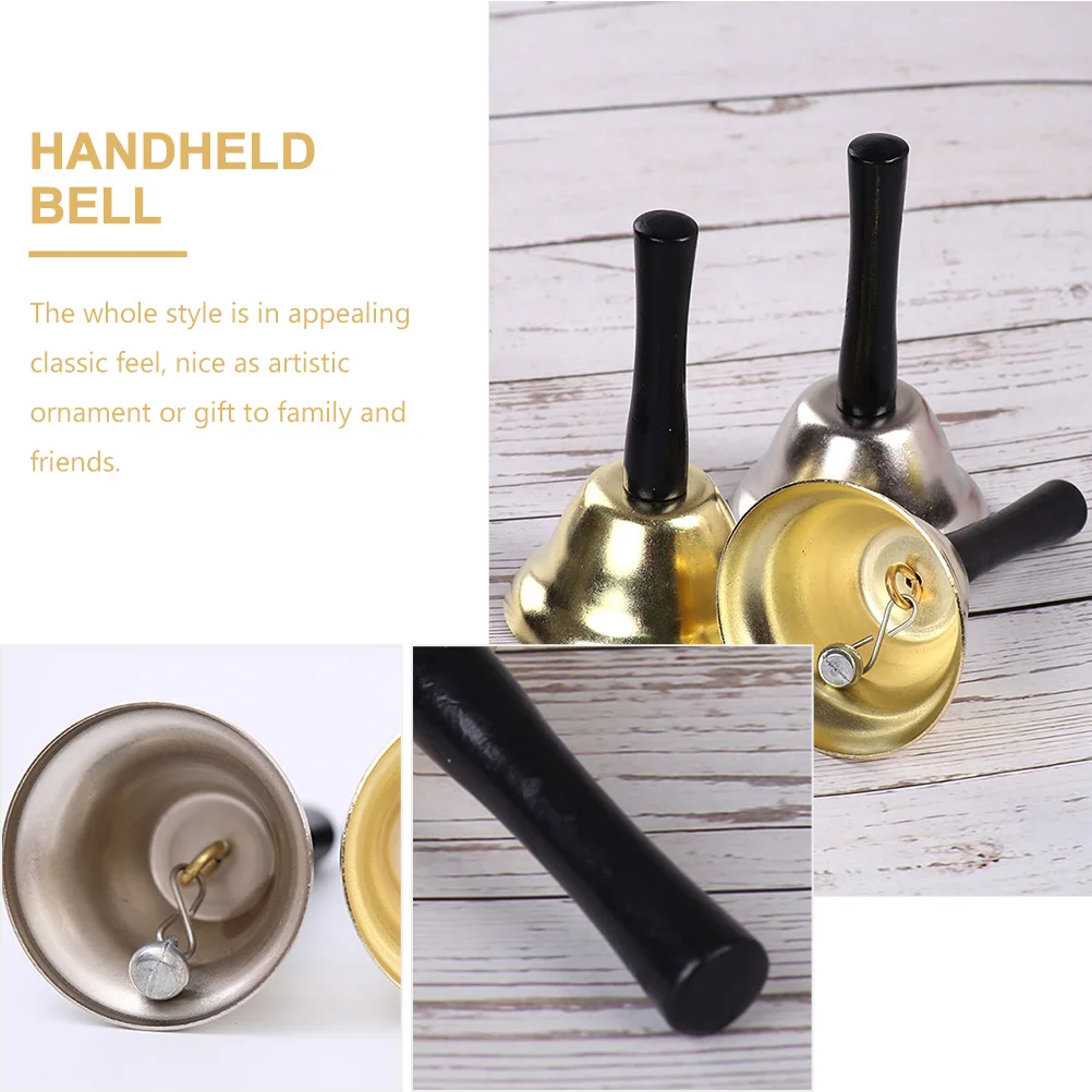 Christmas Bells Call Hand Calling Metal Ringing Held Wood Loud Baby Hand-operated