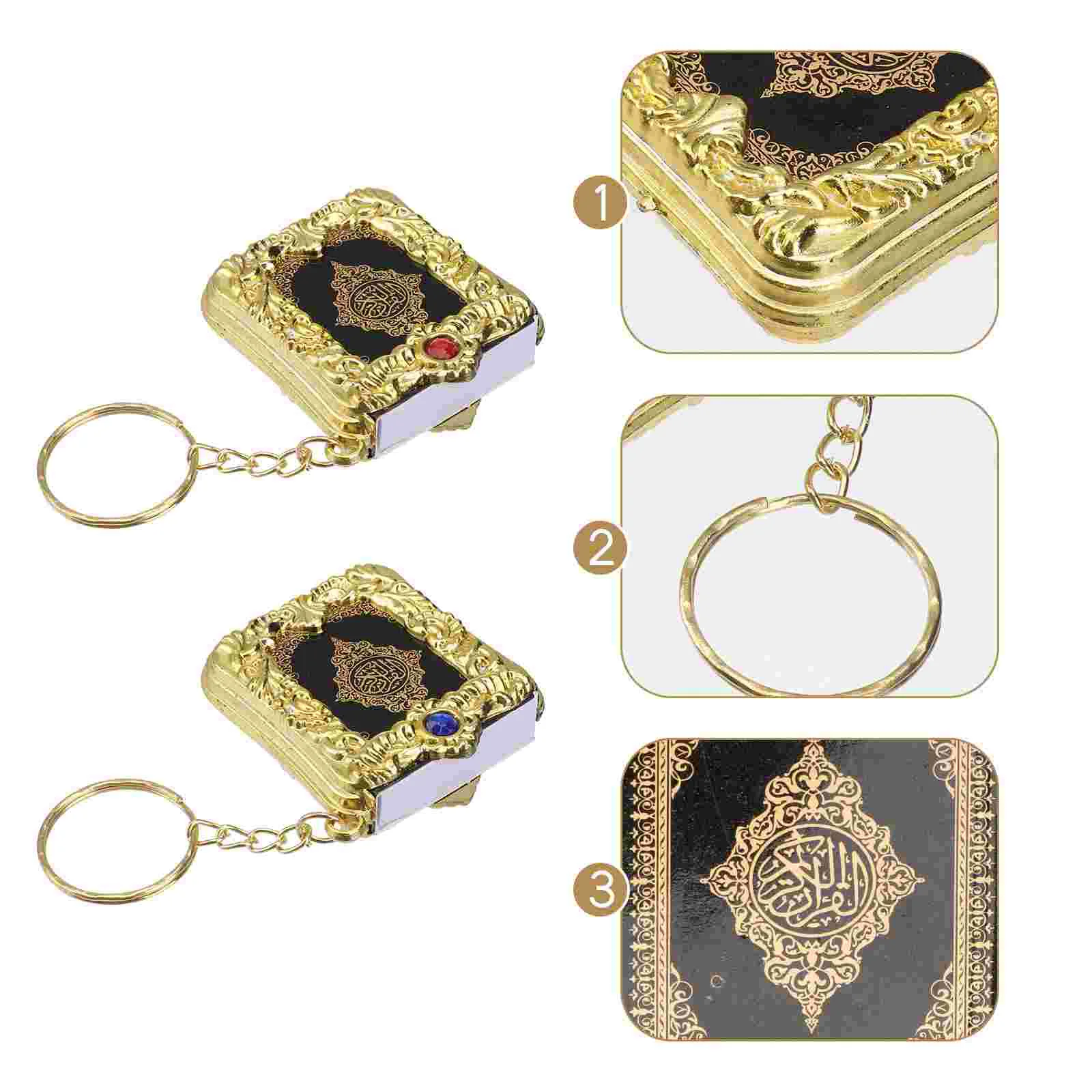 

10 Pcs Religious Pendant Quran Koran Books Keyrings Keychains Religion Pendants Vintage