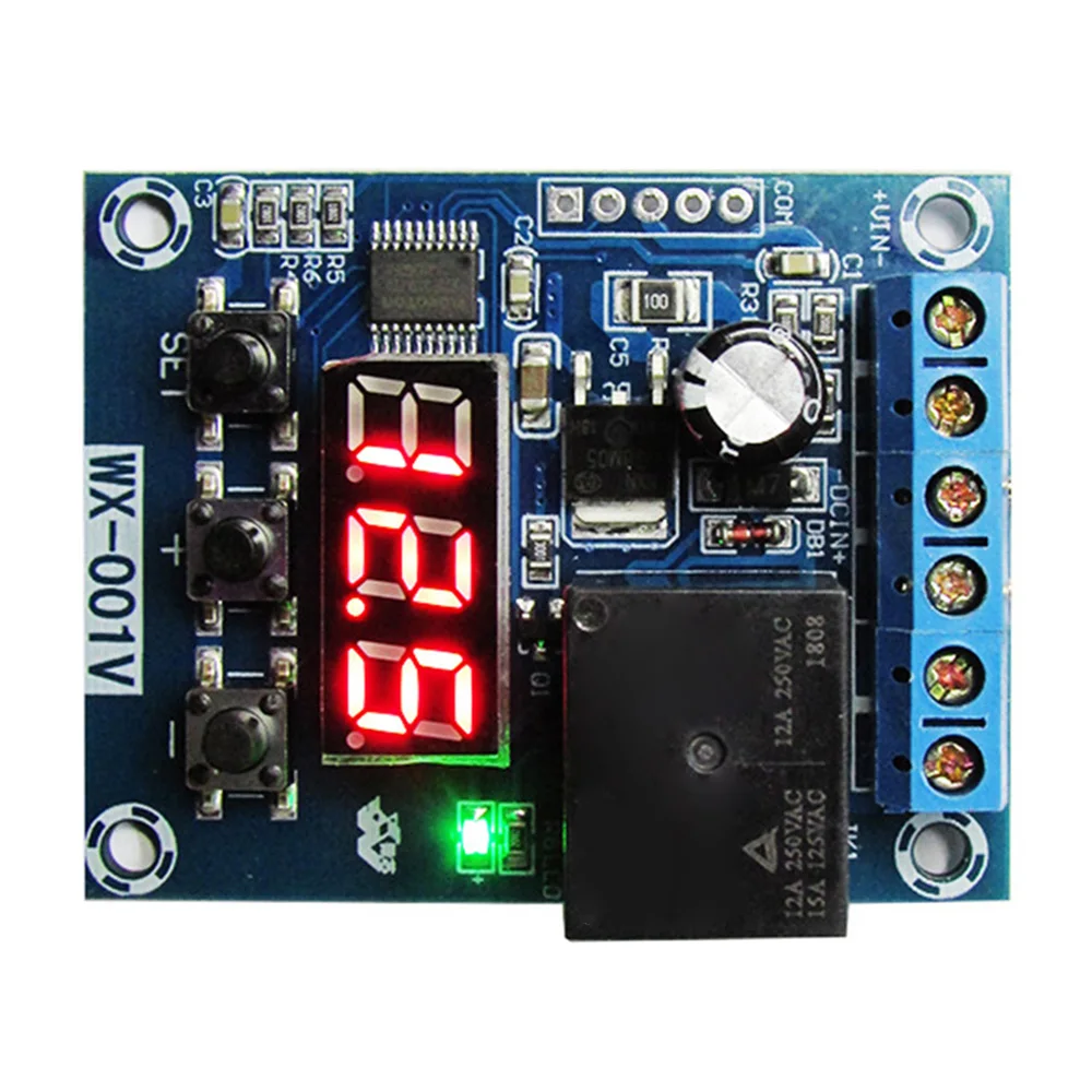 Battery Voltage Monitor Module Relay DC 12V Low Voltage Cut Off Charge Discharge Protection Board for 0-99V Lead Acid Li Battery