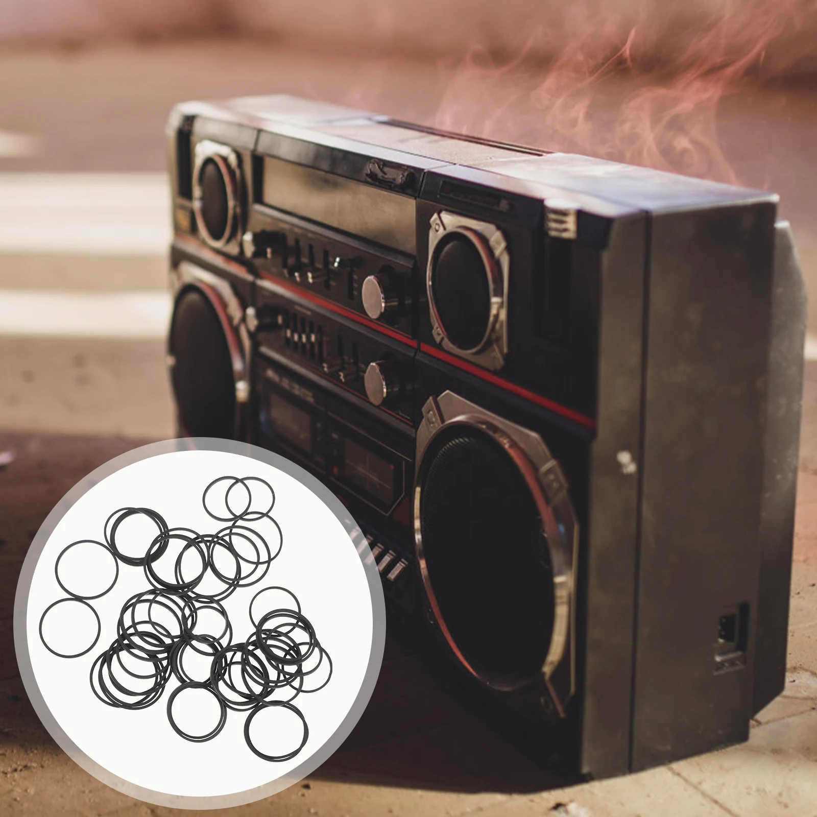 

50Pcs Practical Rubber Cassette Recorder Belts Tape Recorder Belts for Repair Maintenance Durable Stable Performance