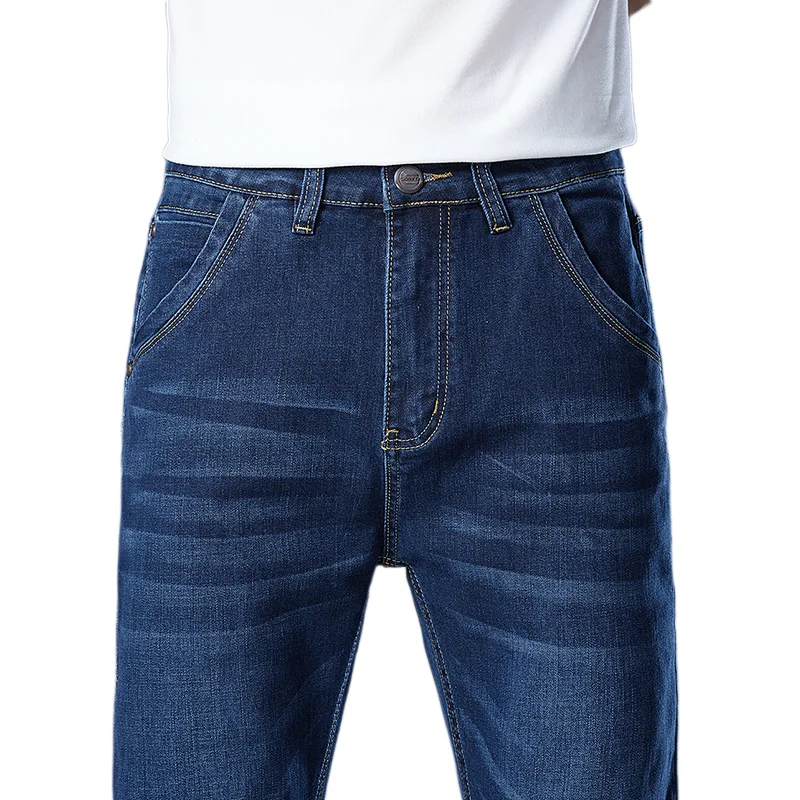 2024 Spring and Autumn New Styles Men's Slim Fit Stretch Cotton Jeans High-end Versatile Straight Business Jeans for Men