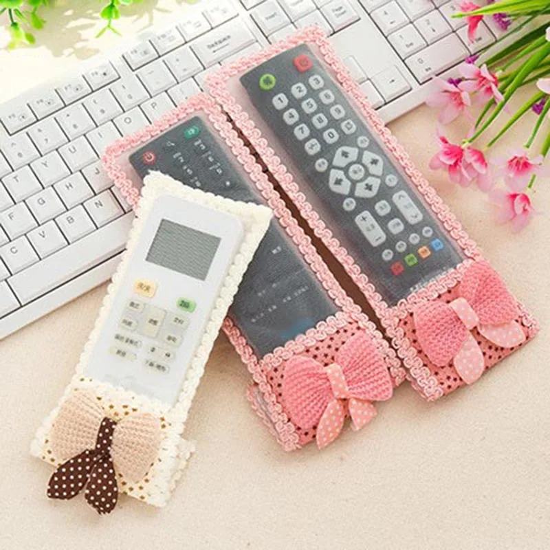 3Sizes Shockproof Bow-knot Remote Case Apple TV Remote Control Dust Protective Case for Home Electric Appliance Organizer