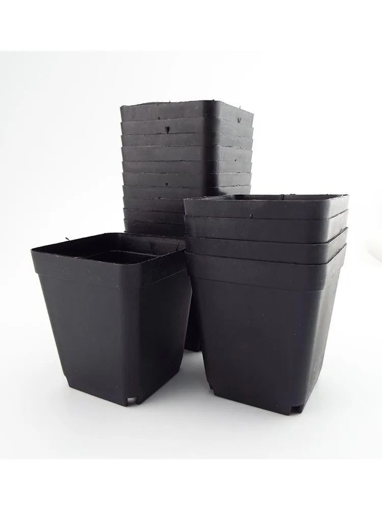 Pots de fleurs en plastique de couleur noire, 7cm, 1/2/5/10 pièces, jardinières créatives, petit carré pour plantes succulentes, légumes E2