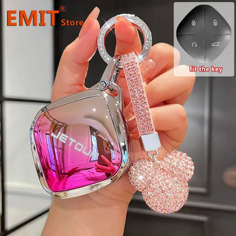 

for Chery Jetour Dashing I-DM IDM X-1 Plus Pro Zinc Alloy Key Case Key Full Cover Fob Protection Shell Buckle Car Accessories